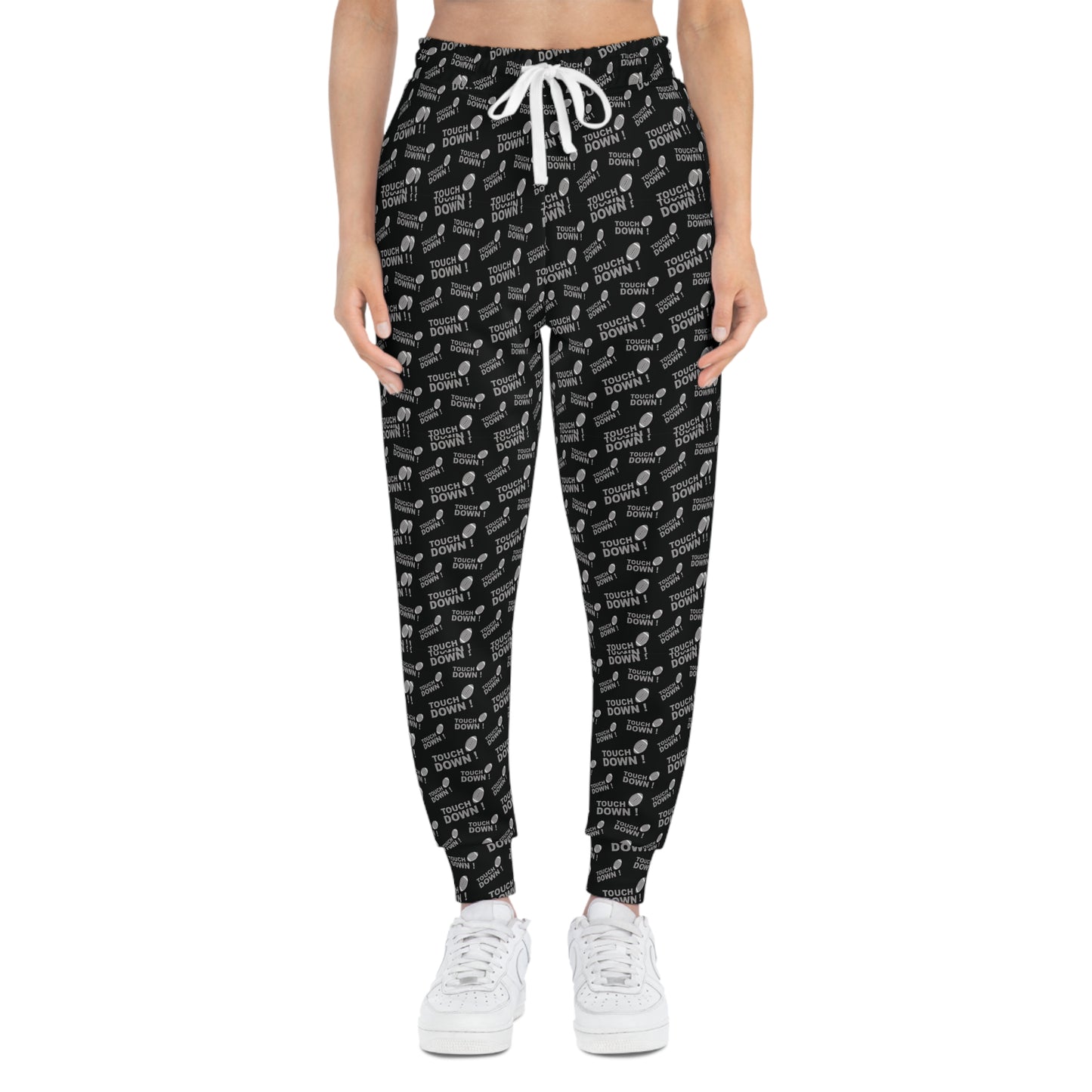 Amercian Football Themed Athletic Joggers Woman Front