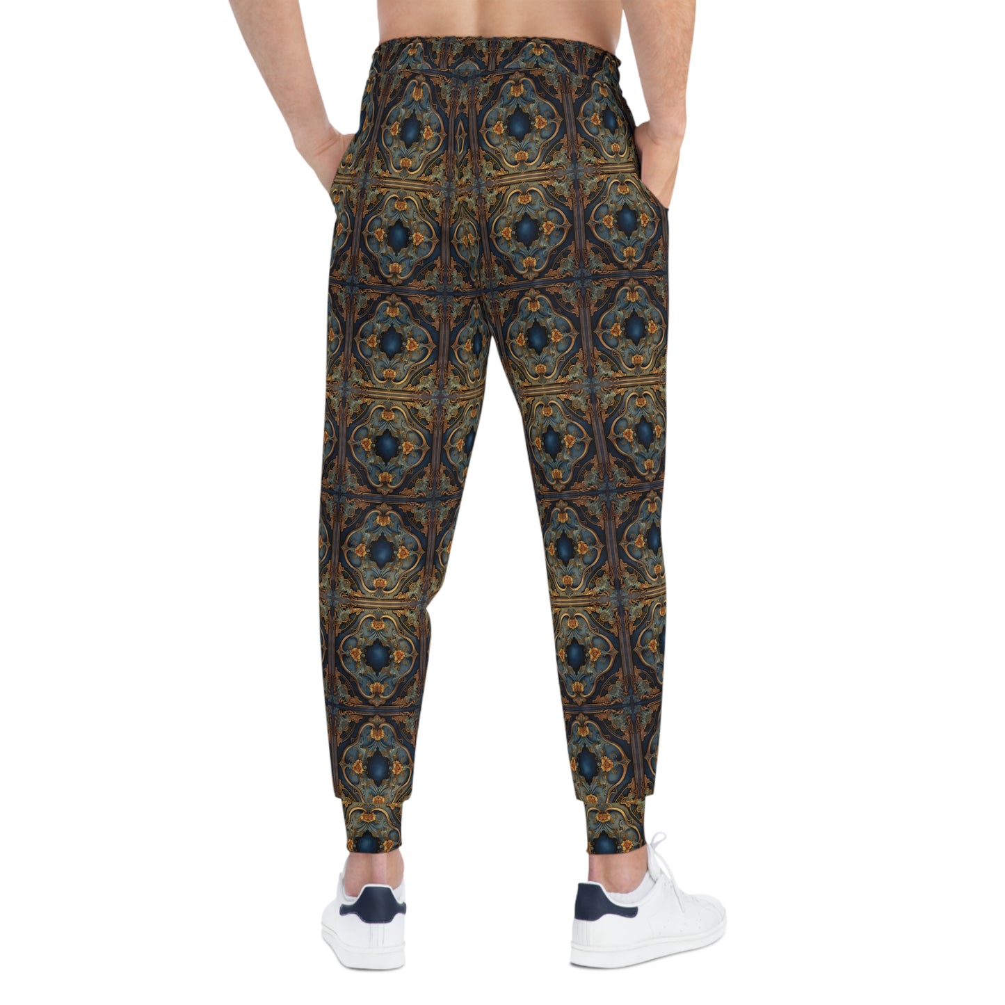 Victorian Style Joggers with Elegant Decorative Design Man Back