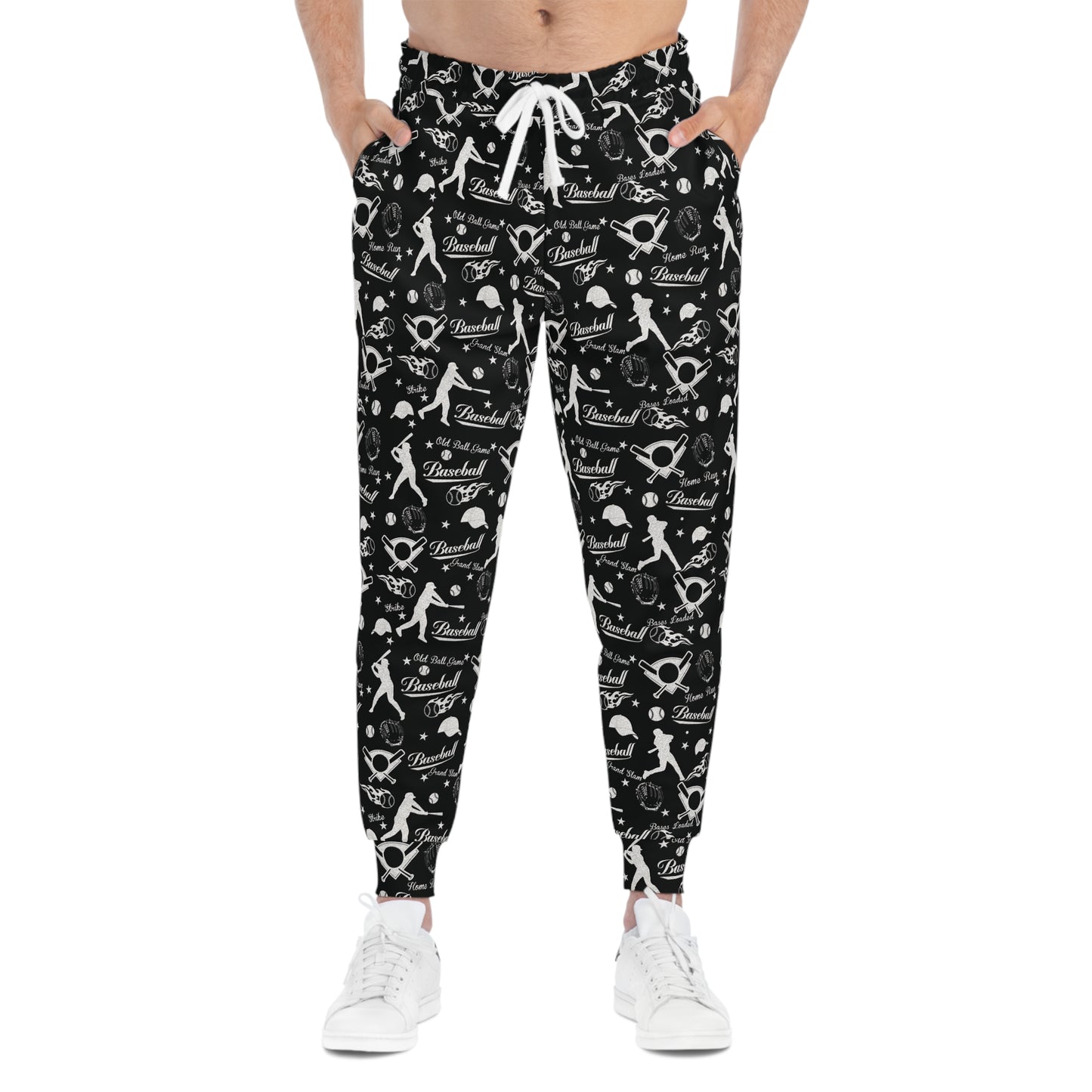 Baseball Themed Athletic Joggers Man Front