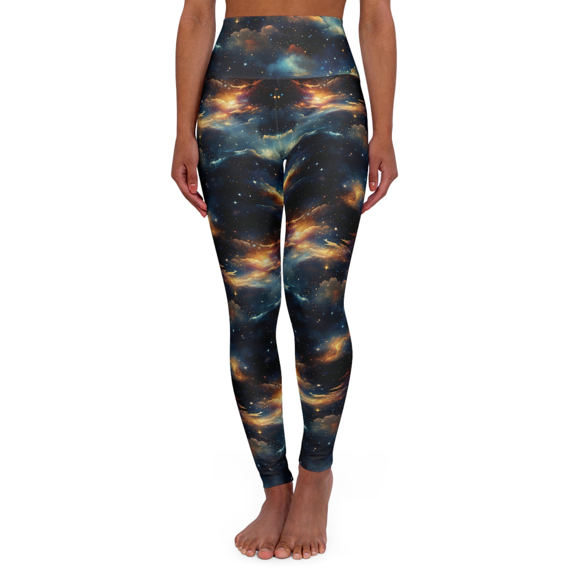 Cosmic Constellation High Waisted Yoga Leggings Front