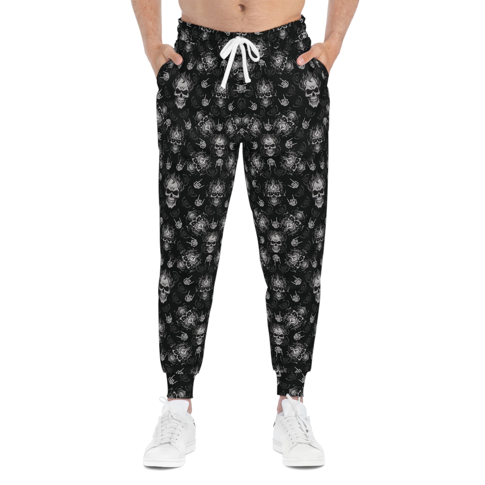 Heavy Metal Skull Athletic Joggers Man Front