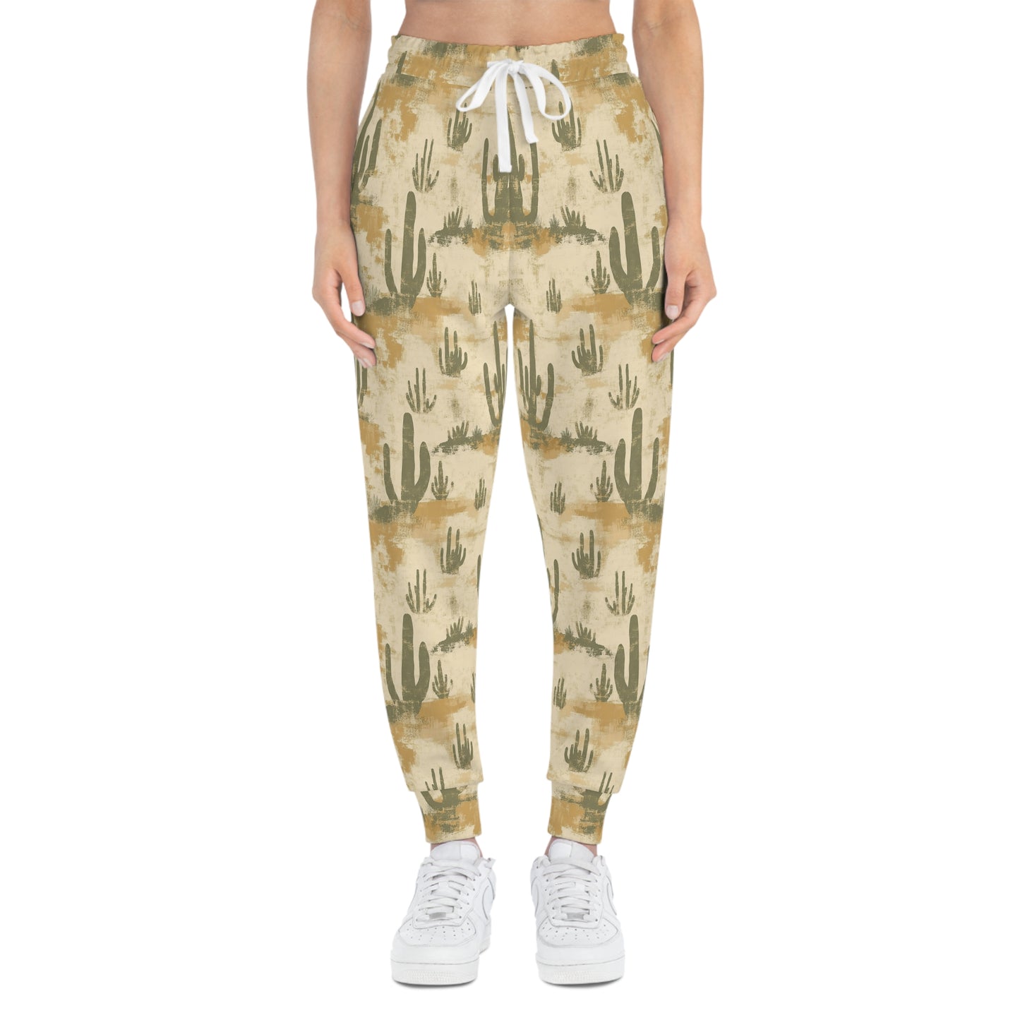 Western Style Joggers with Cactus in the Desert Woman Front