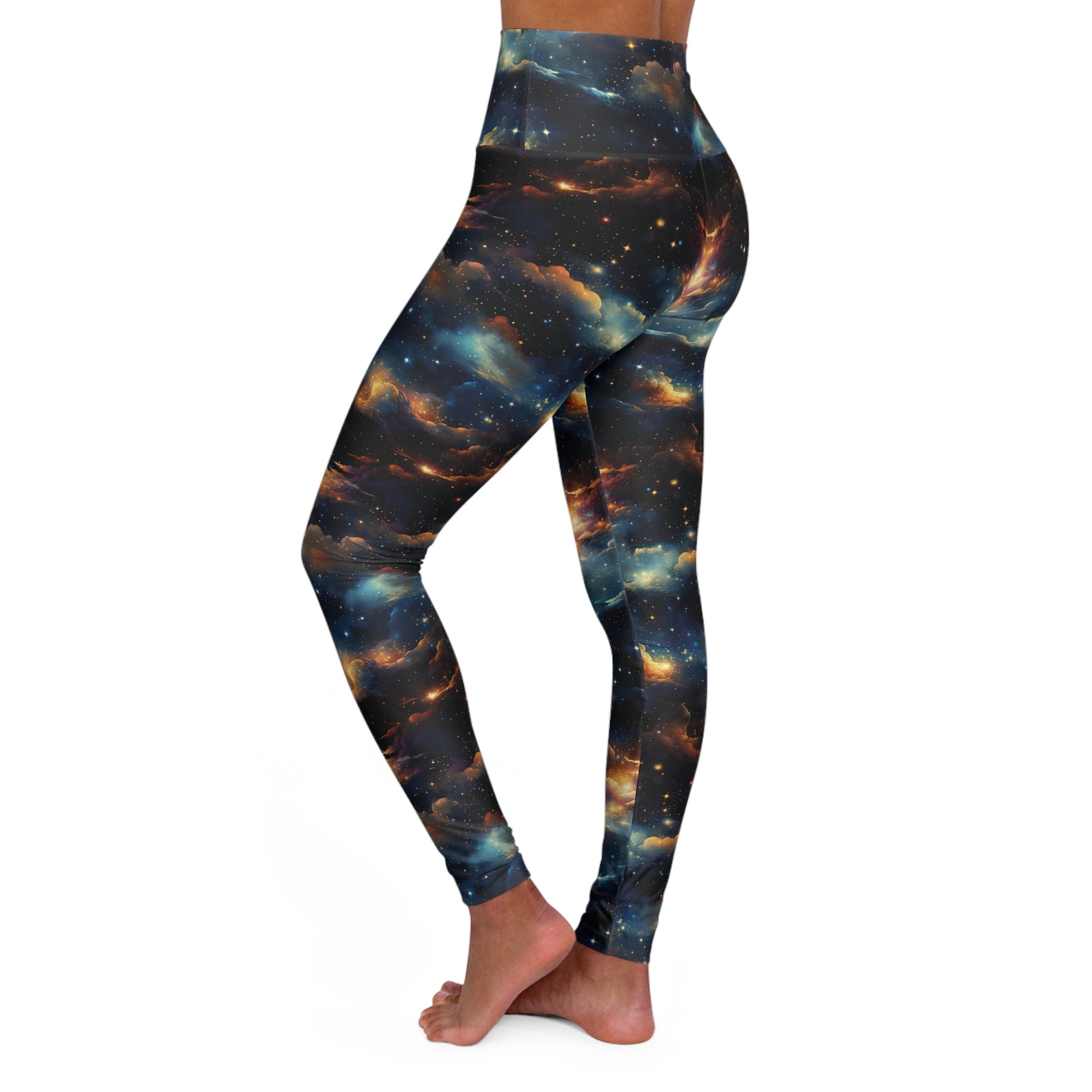 Cosmic Constellation High Waisted Yoga Leggings Left