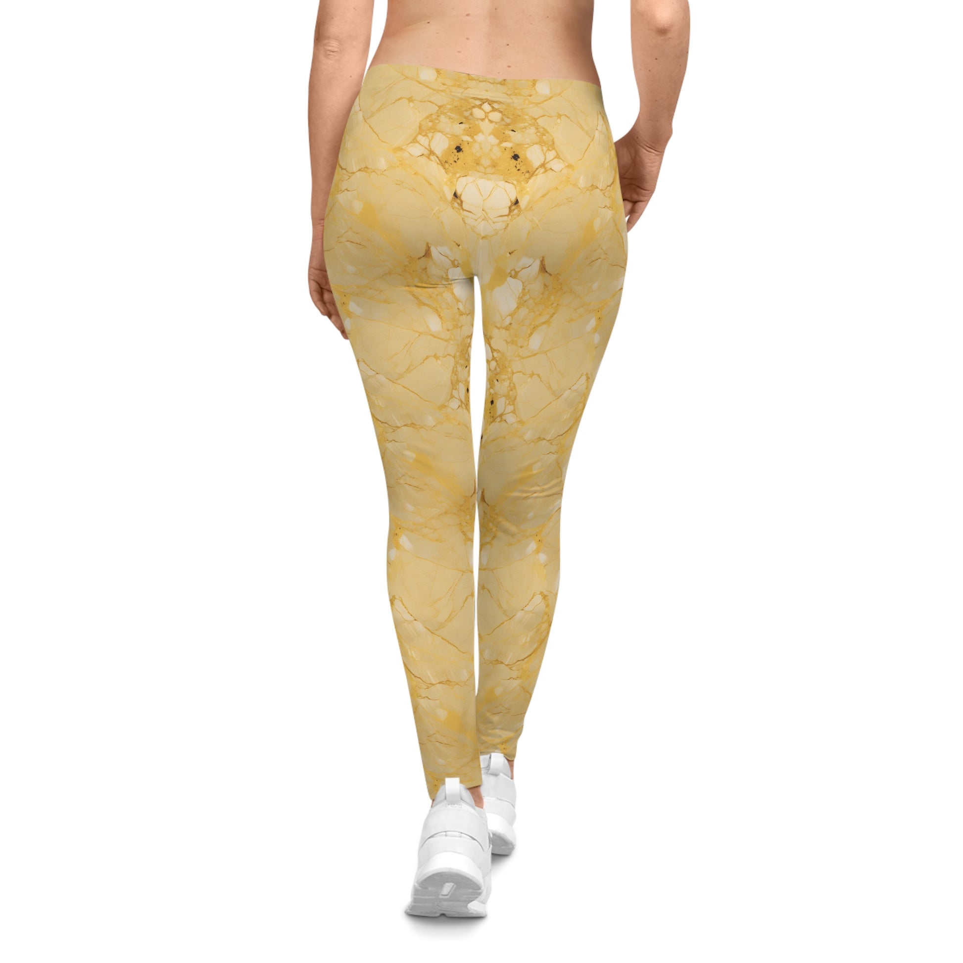 Golden Marble Leggings Back