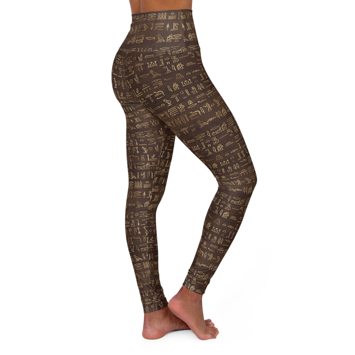 Egyptian Hieroglyphics High Waisted Yoga Leggings Right