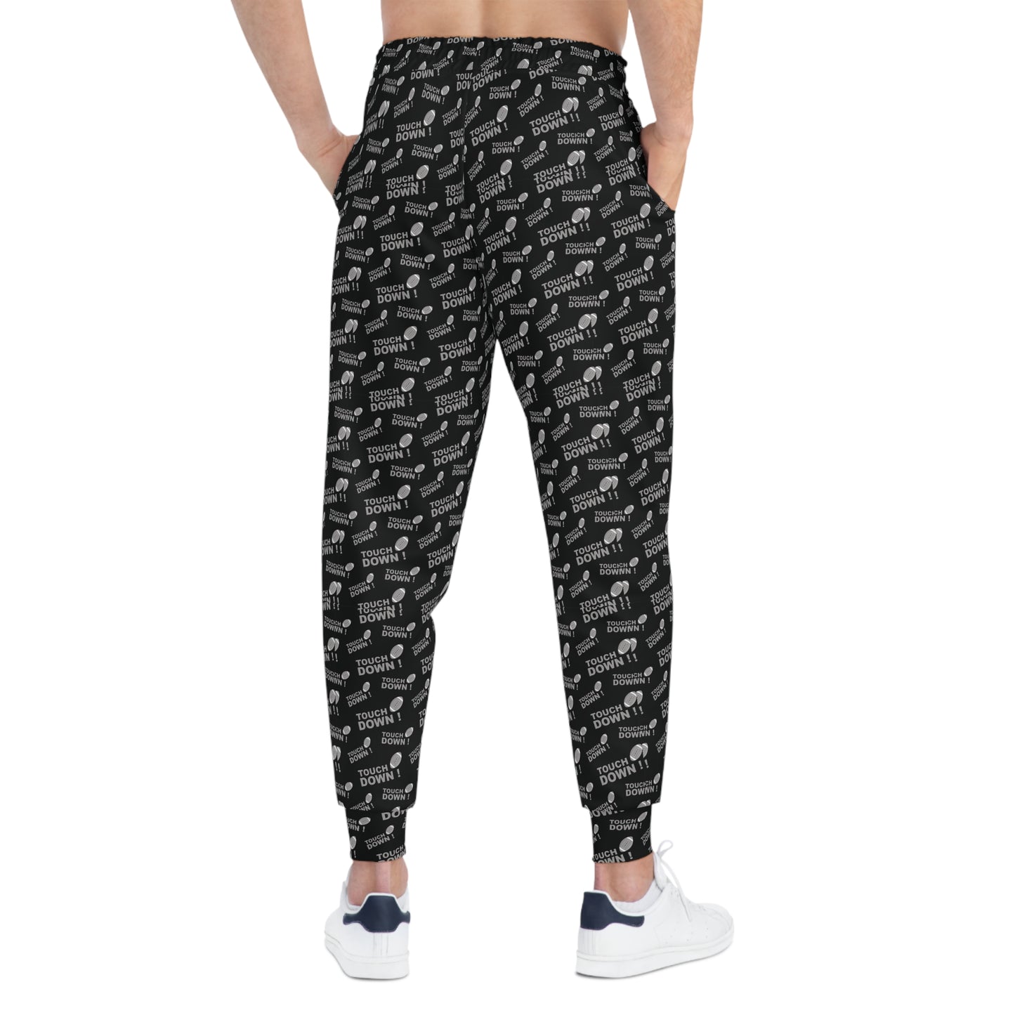 Amercian Football Themed Athletic Joggers Man Back