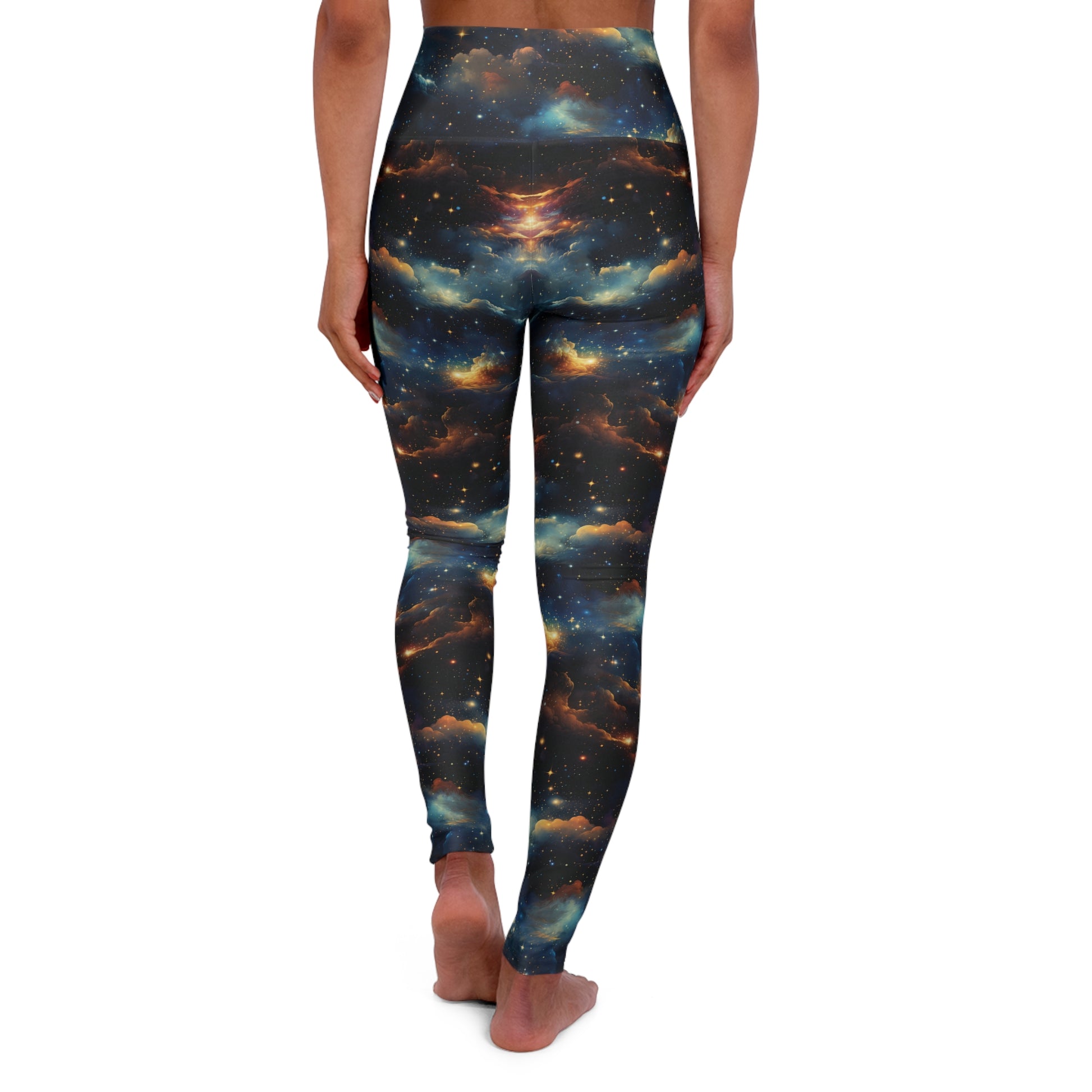 Cosmic Constellation High Waisted Yoga Leggings Back