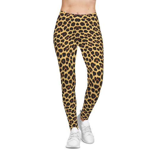 Leggings with Bold Leopard Skin Pattern Front