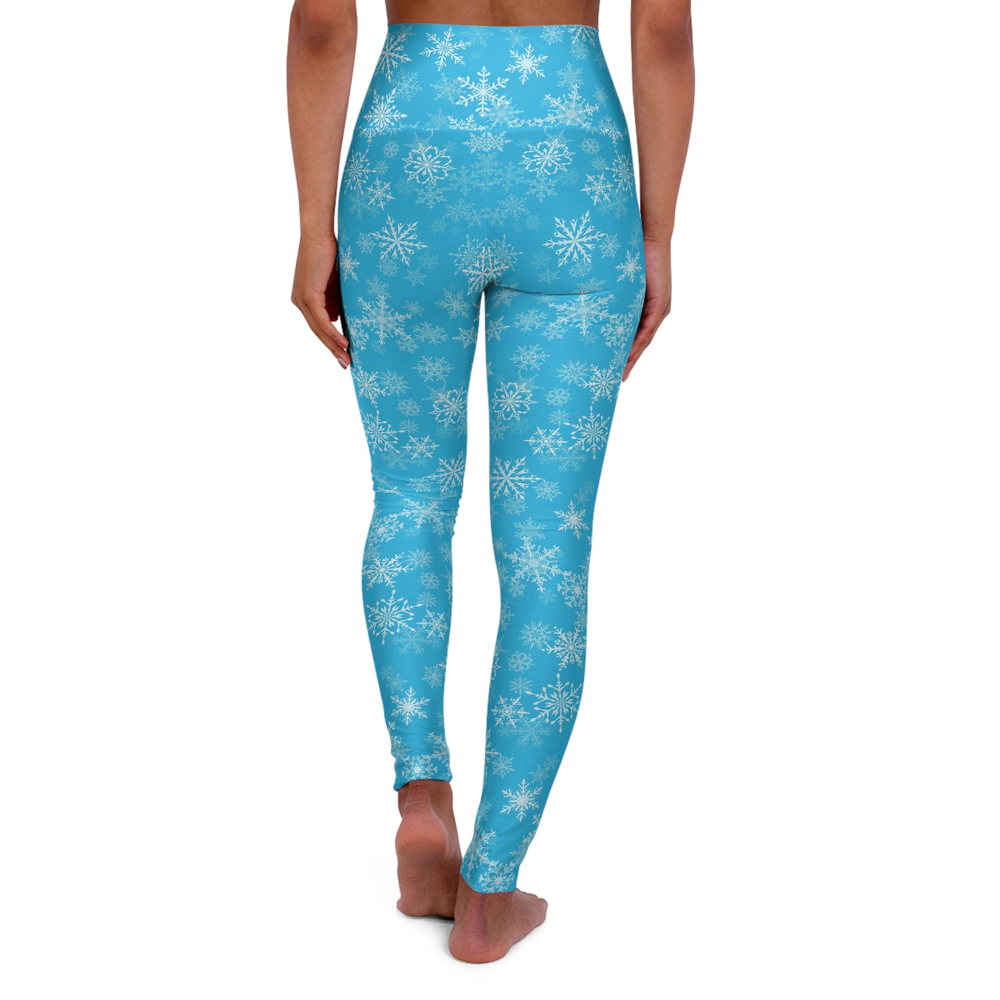 Falling Snowflakes High Waisted Leggings Back