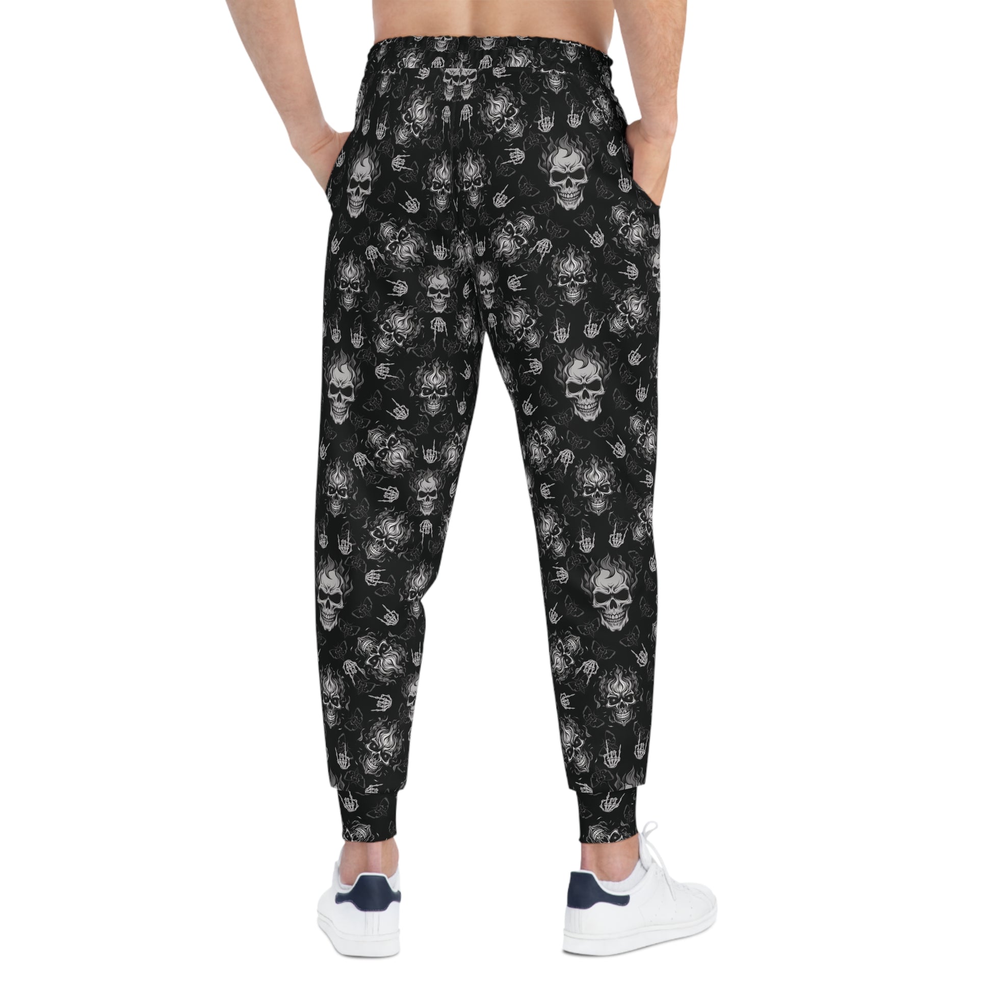 Heavy Metal Skull Athletic Joggers Man Back