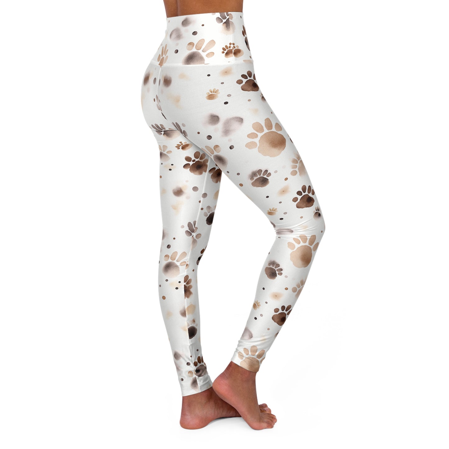 Cute Puppy Paws High Waisted Yoga Leggings Right