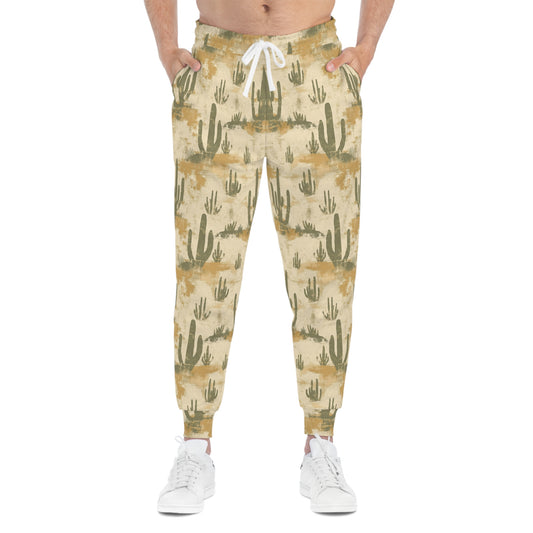 Western Style Joggers with Cactus in the Desert Man Front