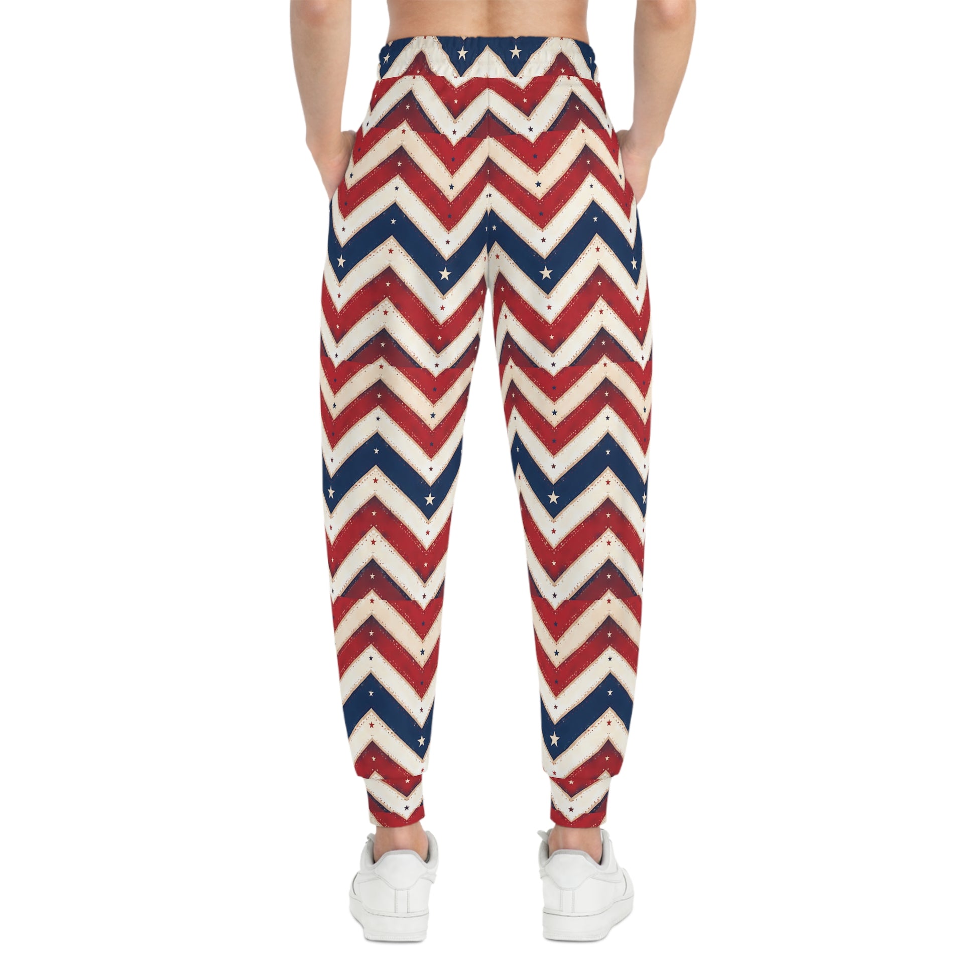 Patriotic Athletic Joggers Woman Back