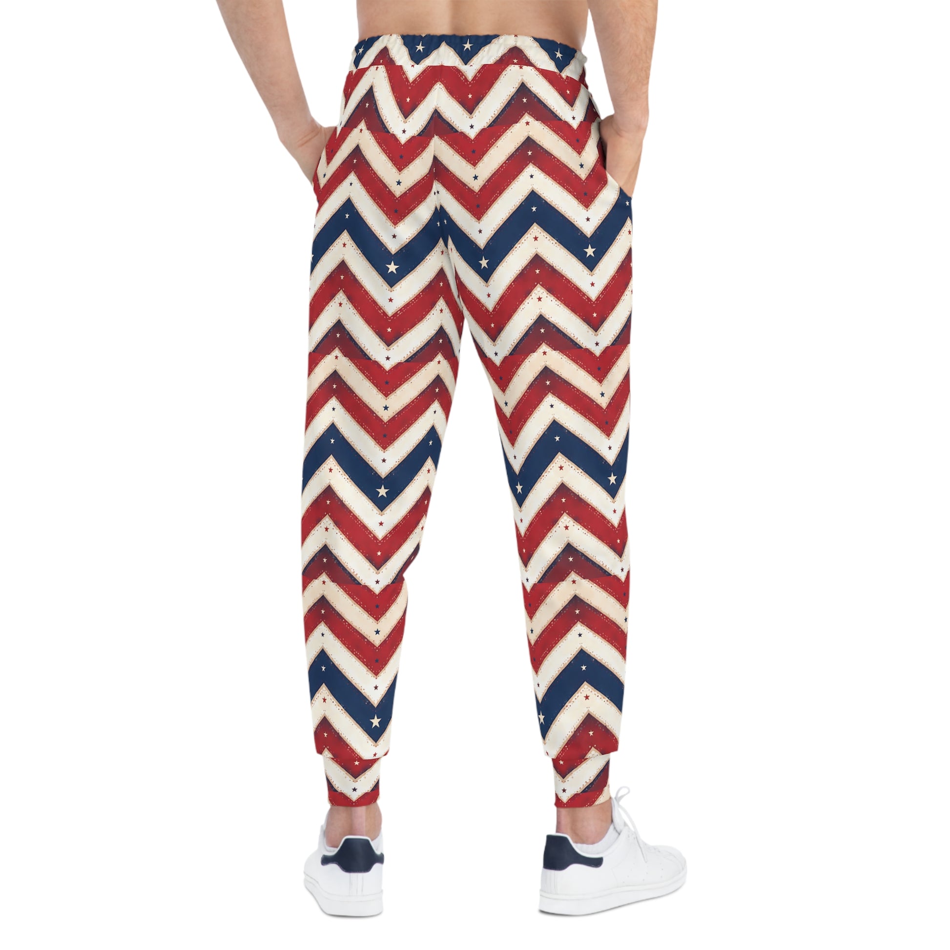 Patriotic Athletic Joggers Man Back