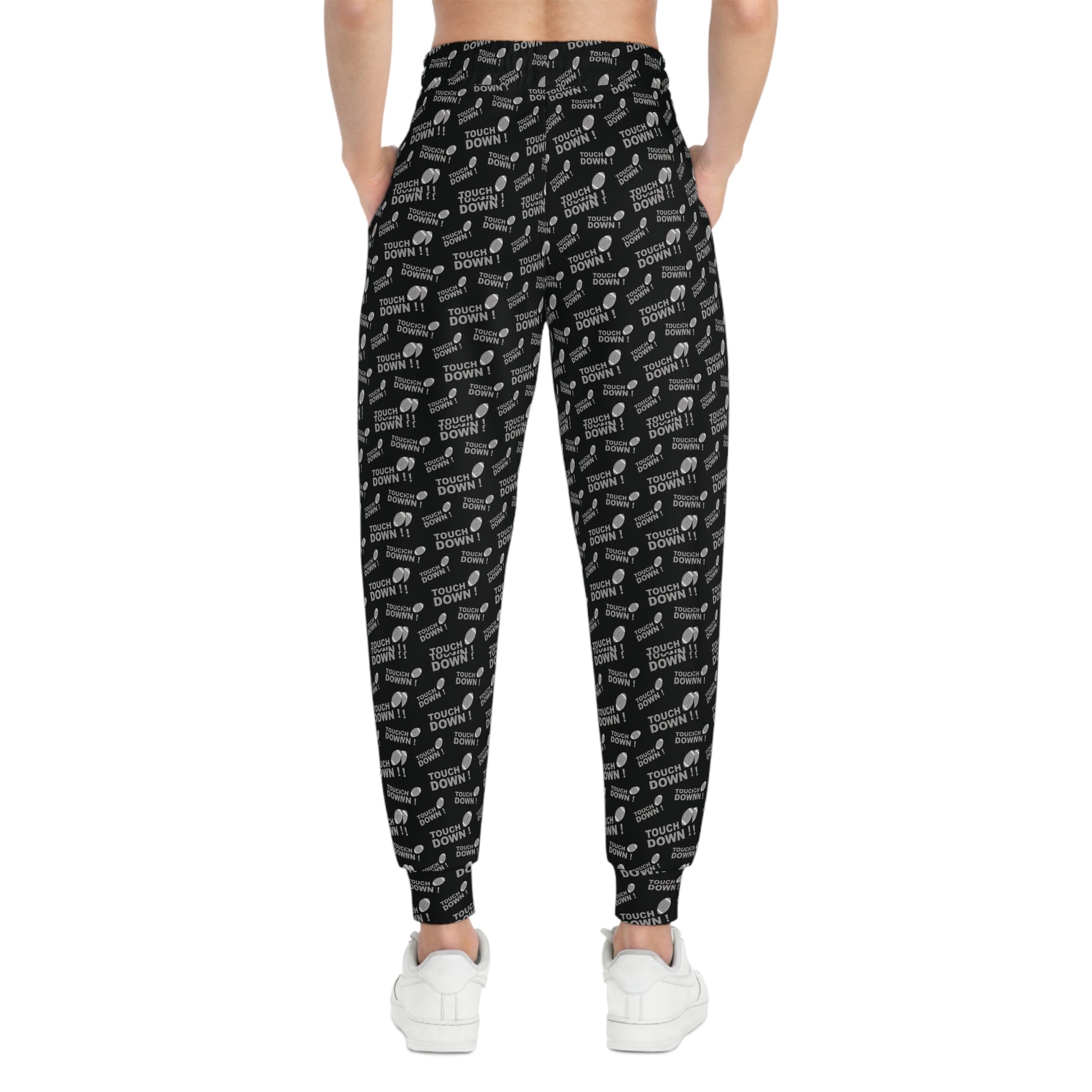 Amercian Football Themed Athletic Joggers Woman Back