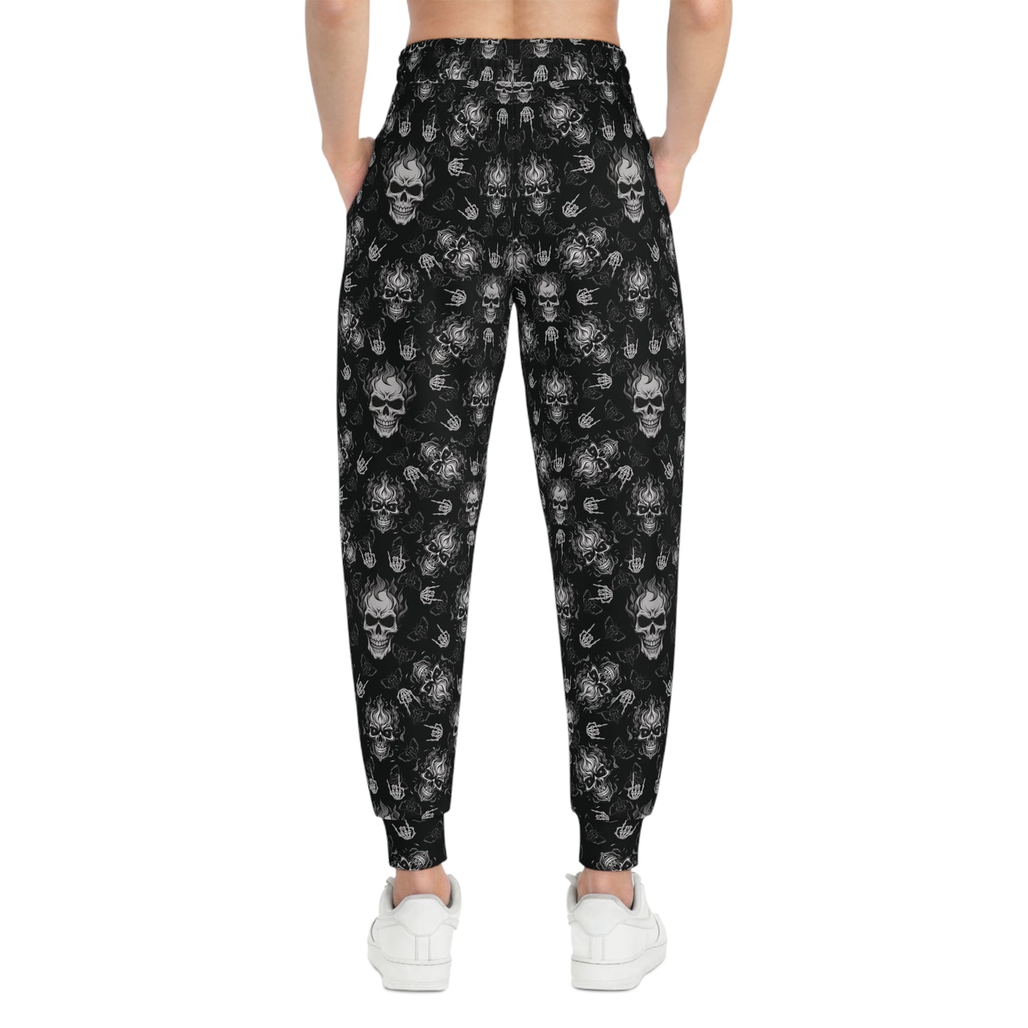 Heavy Metal Skull Athletic Joggers Woman Back